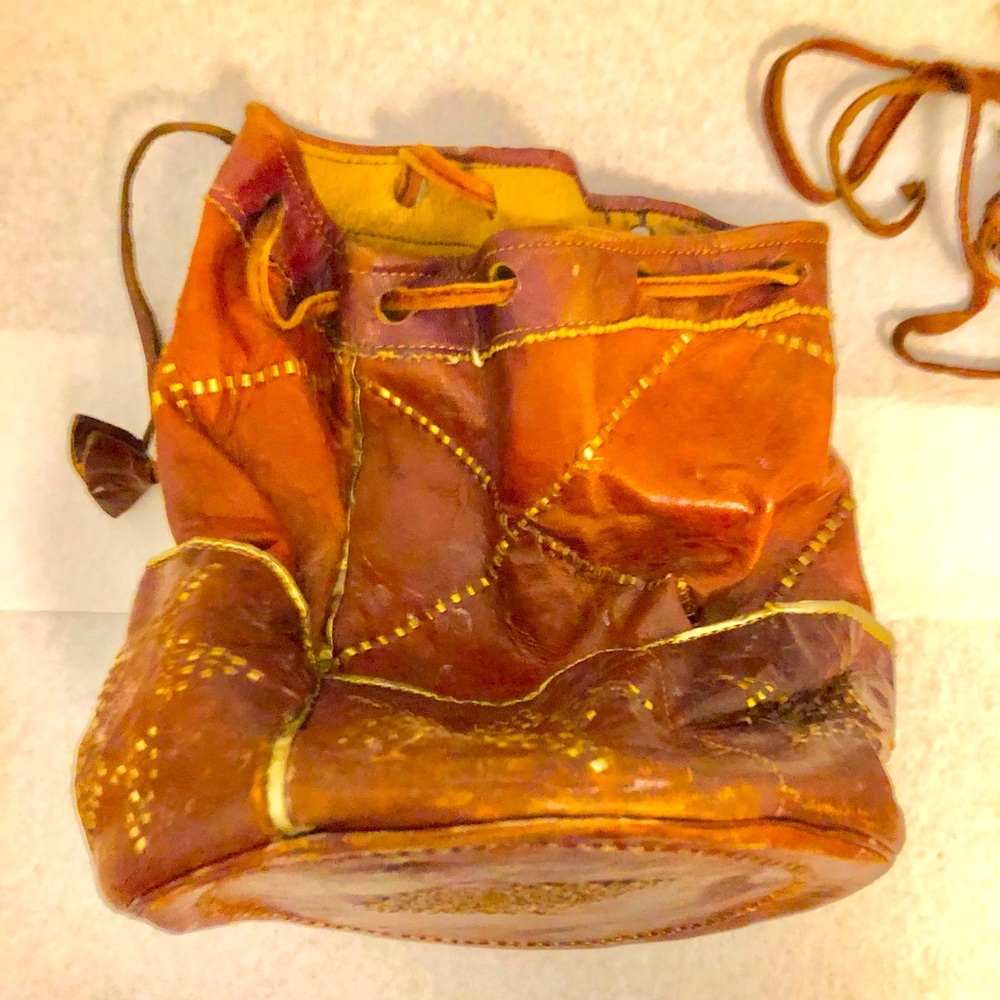 Unbranded Vintage Small Drawstring Leather Bag Pouch(Possibly damaged)